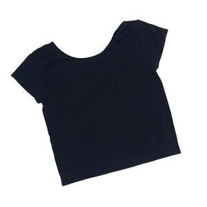 Intimately Free People Womens Scoop Neck Short Sleeve Crop Top Black Size Small